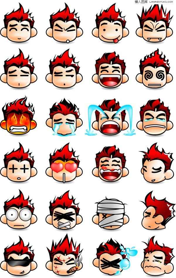 A set of very practical cute QQ expression vector material Vector cartoon