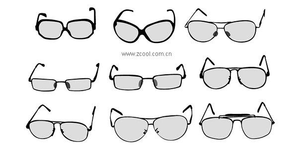 A variety of glasses Vector material