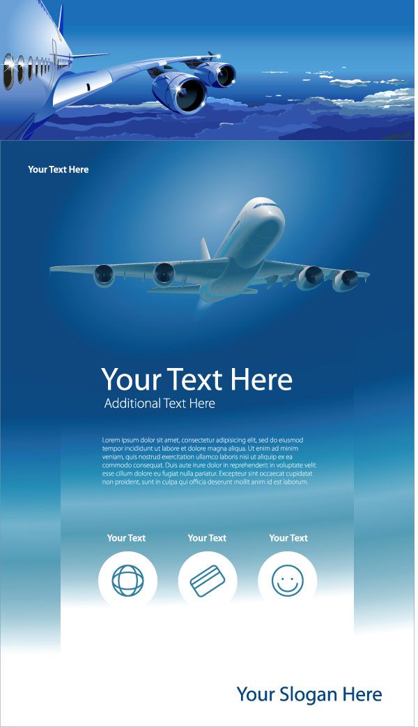 Aircraft and sky vector material