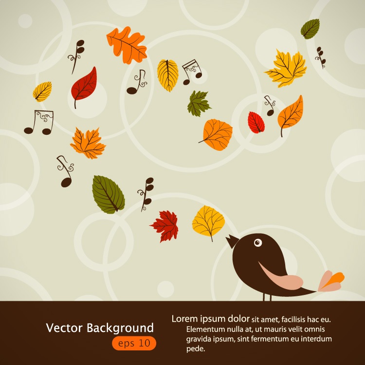 Akiba playful and birds vector material