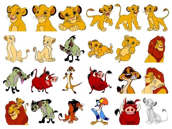 24 animal cartoon icons Disney