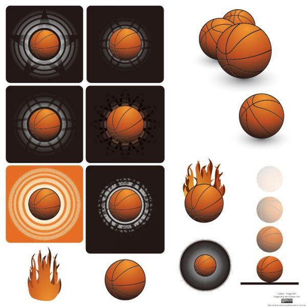 Basketball vector image material