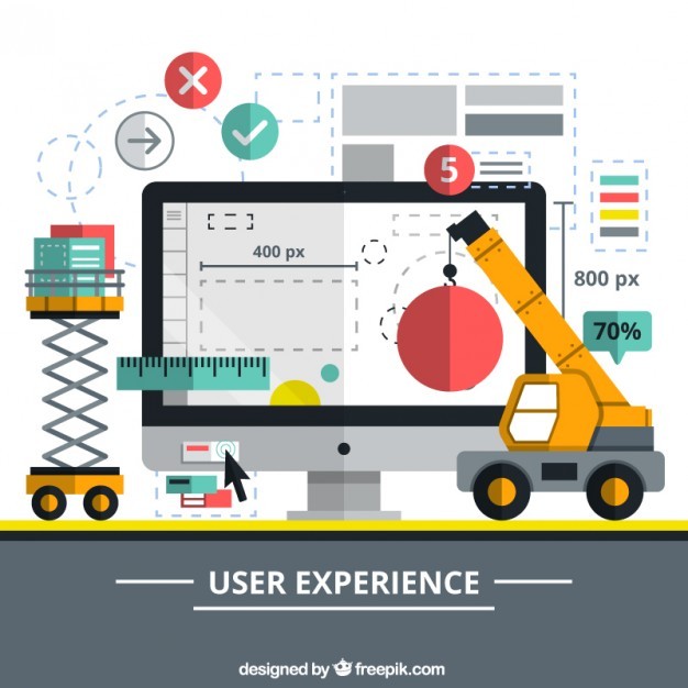 Building elements for a website in flat design