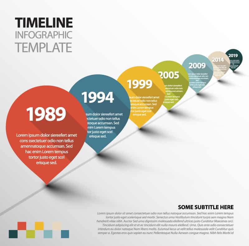 Business infographic timeline color vector material