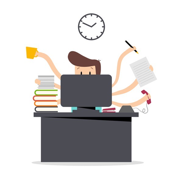Busy business man design vector graphics