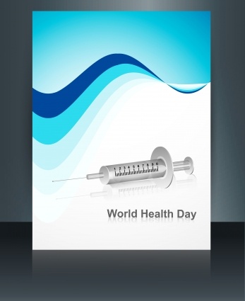 Caduceus medical symbol brochure colorful template world health day reflection design vector