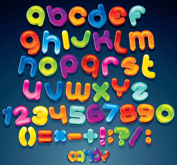 Candy color alphanumeric