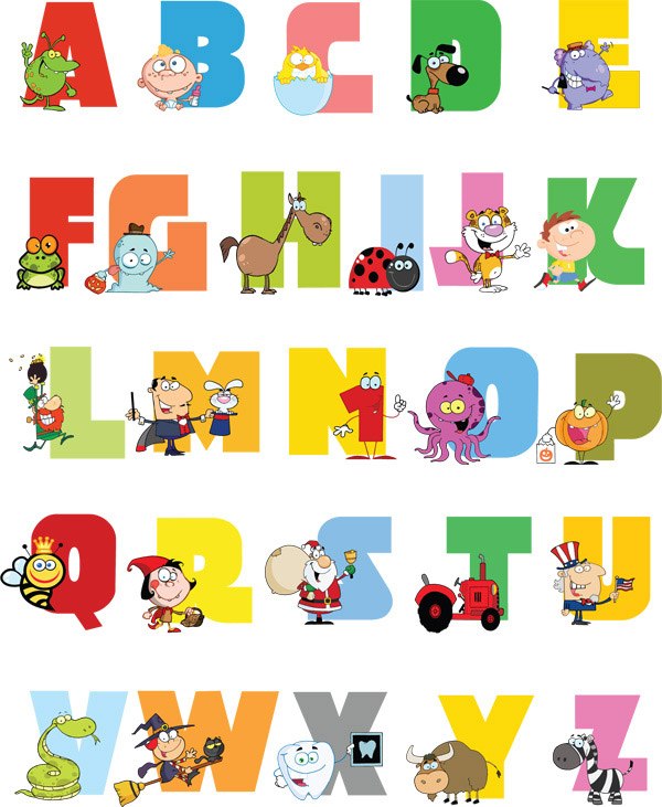 Cartoon alphabet
