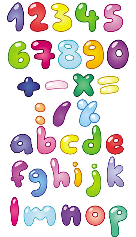 Cartoon alphanumeric