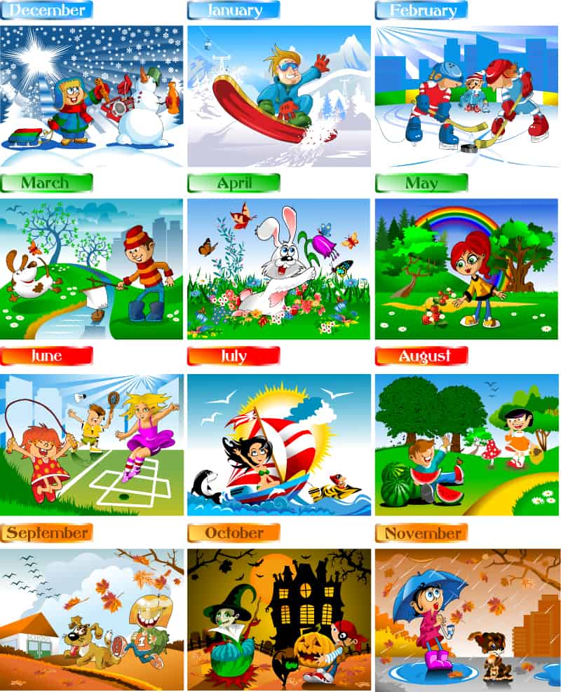 Cartoon calendar design vector material
