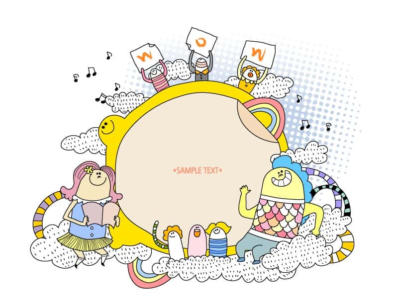 Childlike monster Vector cartoon illustration