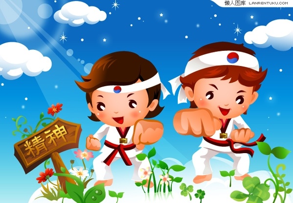 Children’s Taekwondo motion vector material