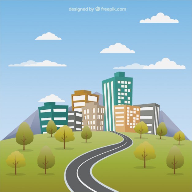 Cityscape with Road