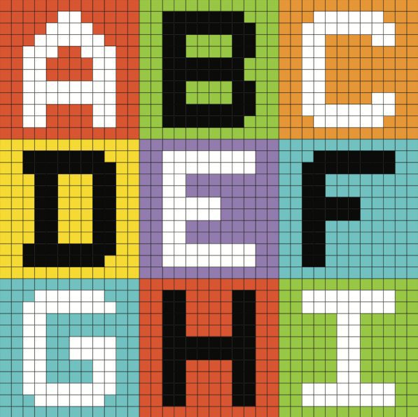 Color dot display letters