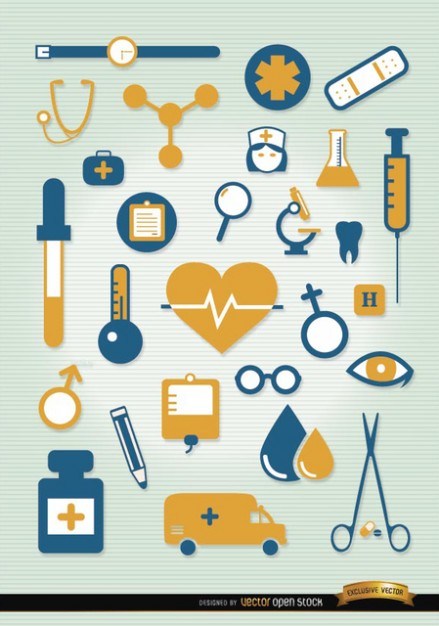 Colourful Medical icons set