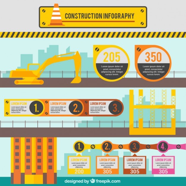 Construction infography in flat design
