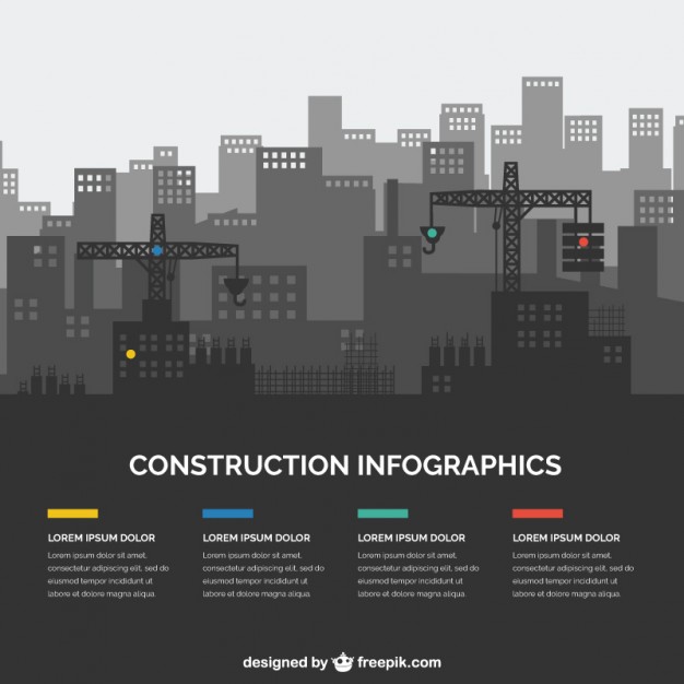 Construction silhouettes infography