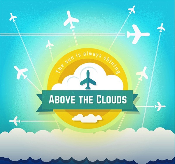 Creative aircraft label background