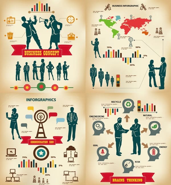 Creative Business information map vector material Vector