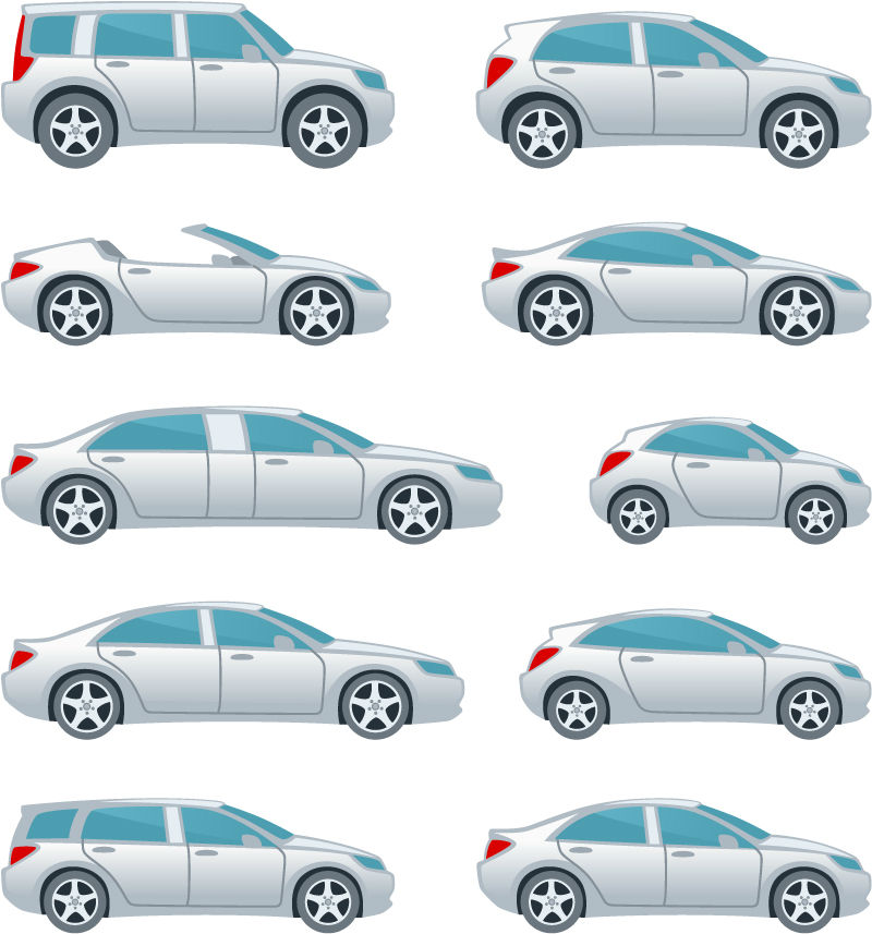 Creative cartoon vehicles vector material