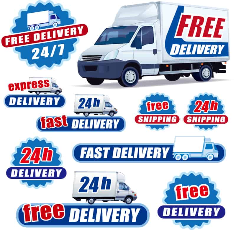 Creative Delivery Service label vector material