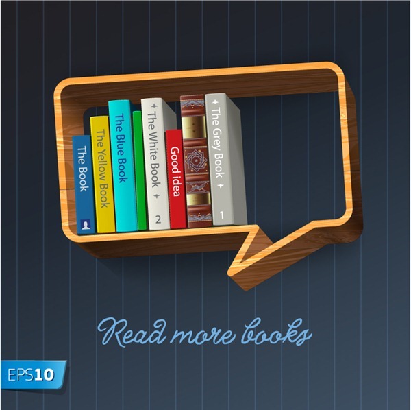 Creative dialog bookshelf vector graphics