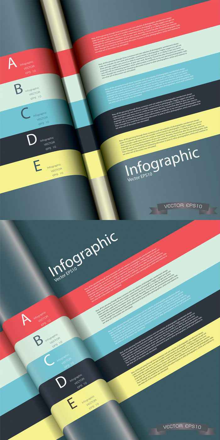 Creative page infographic design classic and practical vector material