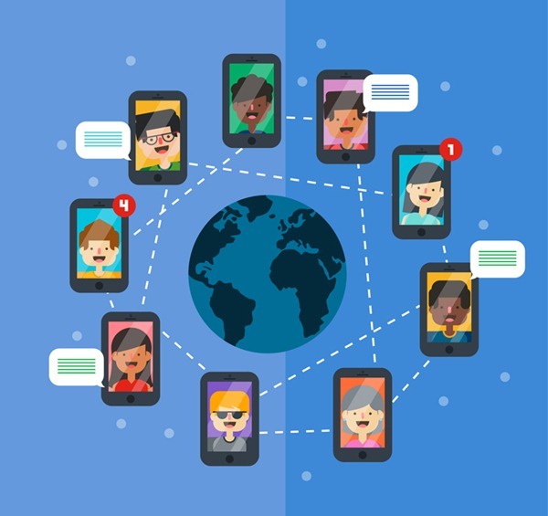 Creative social life phone illustration