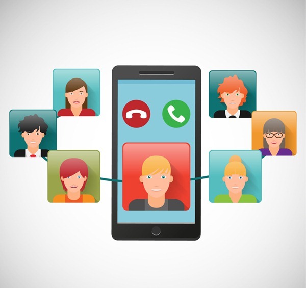 Creative social portraits vector graphics