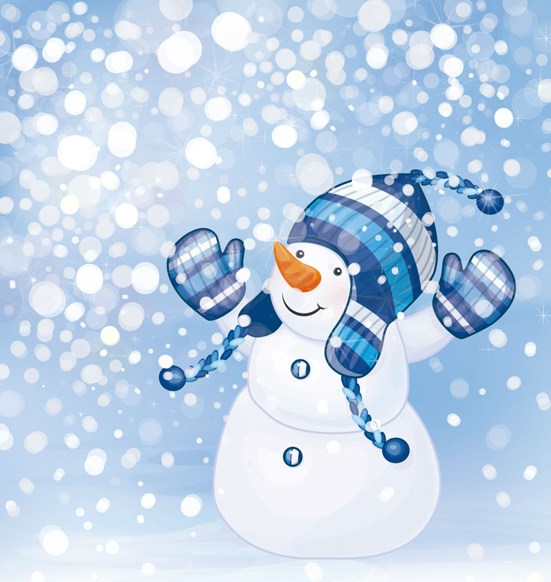 Cute snowman Vector cartoon illustration