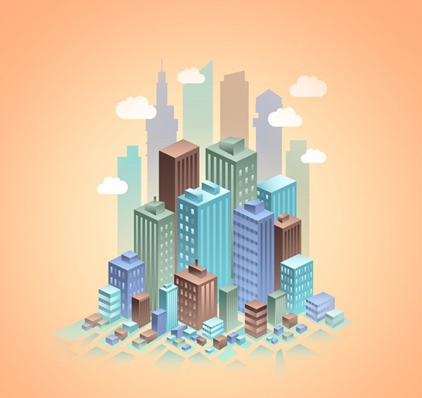 3D fashion city buildings design