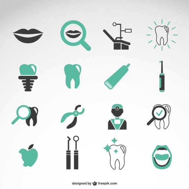 Dentist vector icons collection