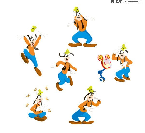 Disney classic cartoon character Goofy Vector