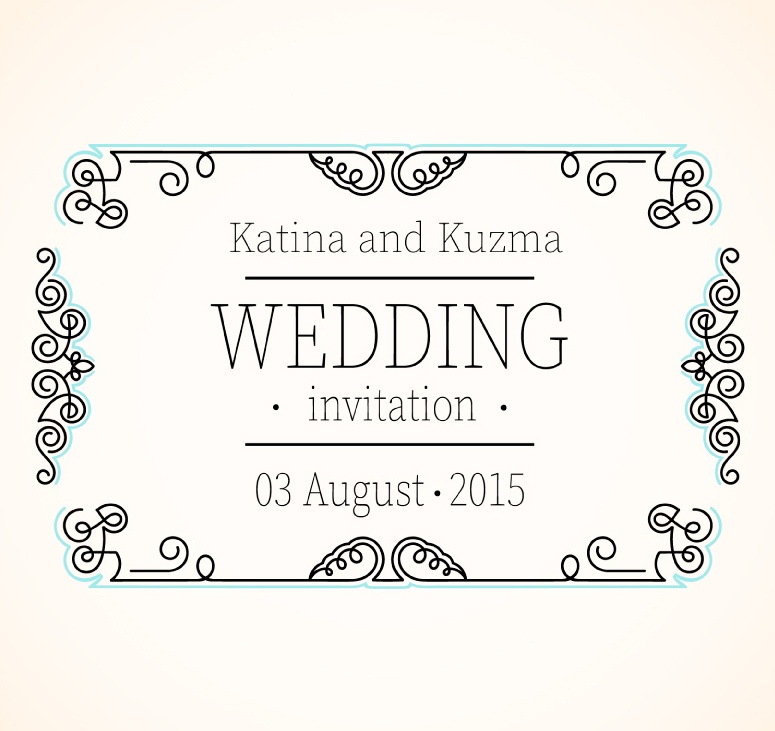 Elegant wedding invitation card vector pattern design