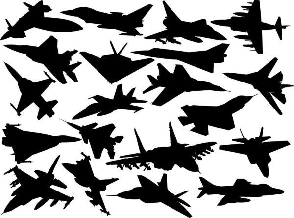 Fighter silhouette vector element material
