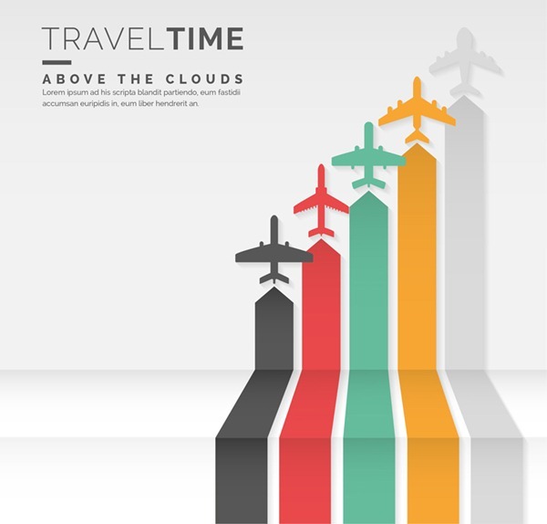 Five kinds of creative color aircraft vector graphics