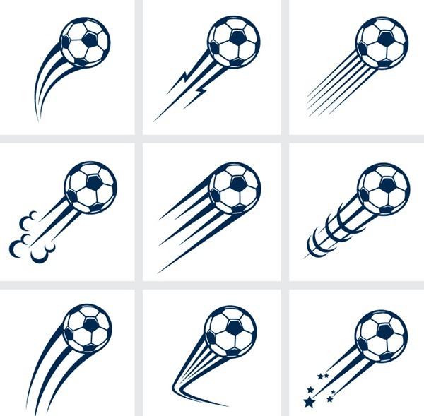 9 fly dynamic football vector graphics