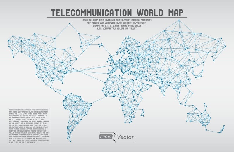 Global information network map vector material