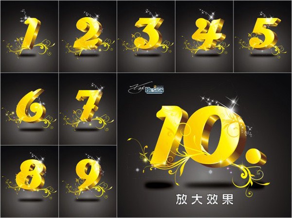 Golden creative digital art