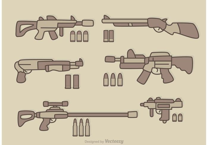 Guns Cartoon Vector