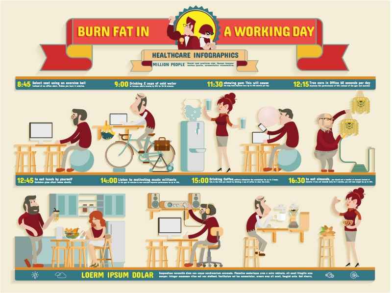 Health Information working map vector material