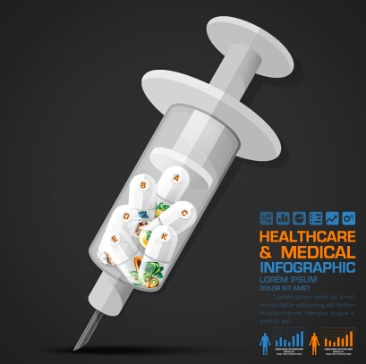 healthcare with medical infographic vector material 02