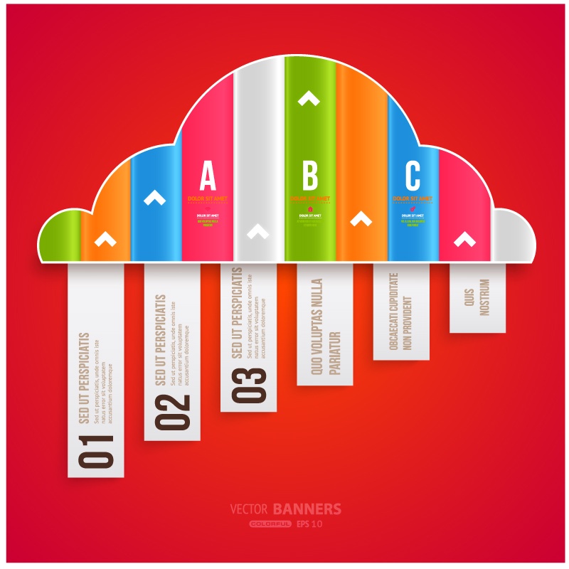 Infographic vector material clouds creative advertising design