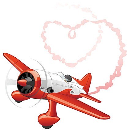 Jets heart-shaped smoke vector material