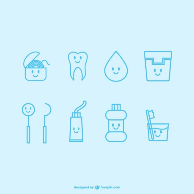Kawaii dentist icons