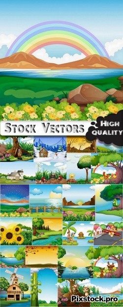 Landscape toons set #5 – 25 Eps