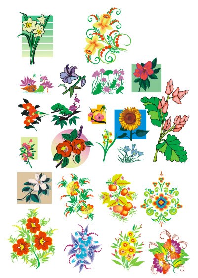 Lotus and other flowers pattern vector case