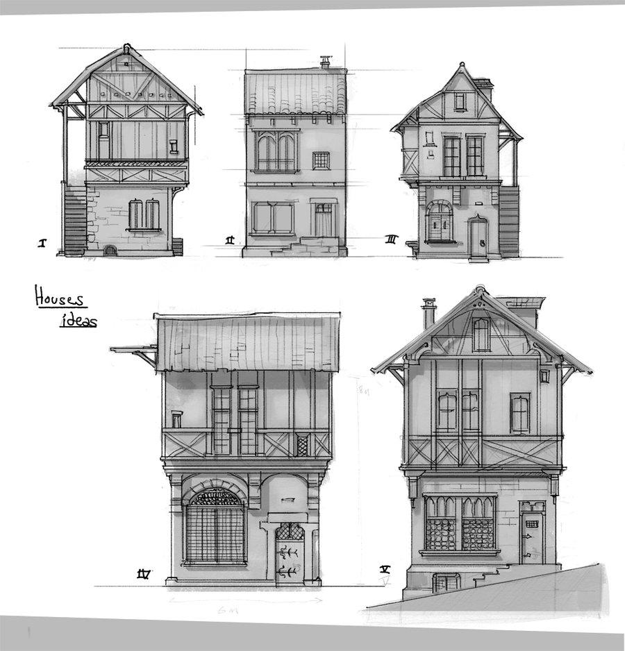 Medieval Houses – sketches by Rhynn on DeviantArt