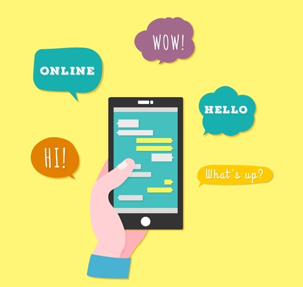 Mobile Chat illustrator vector graphics