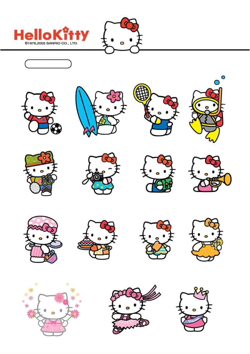 16 models Hello Kitty cartoon vector material